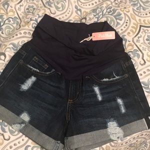 Denim Maternity Shorts - NWT